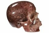 Realistic, Carved Strawberry Quartz Crystal Skull #116380-1